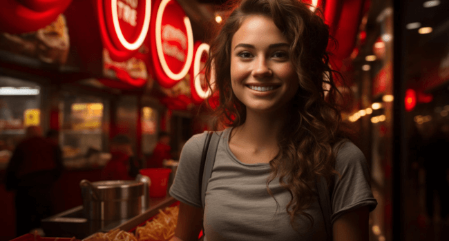 Young women enjoying nightlife smiling and looking at camera generated by artificial intelligence